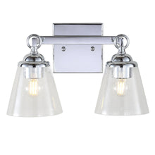 Load image into Gallery viewer, JONATHAN Y Marion 2-Light Hurricane Metal/Glass Chrome Vanity Light JYL7433A
