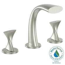 Load image into Gallery viewer, Ultra Faucets UF55513 Twist 8&quot; Widespread 2-Handle Bath Faucet Brushed Nickel
