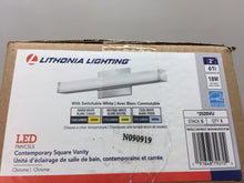 Load image into Gallery viewer, Lithonia Lighting FMVCSLS 2 ft. Chrome LED Contemporary Square Vanity Light

