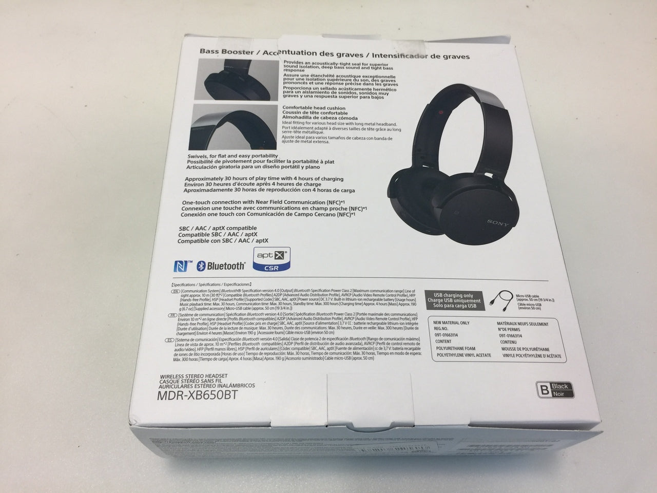 Sony MDR-XB650BT Extra Bass Bluetooth Wireless Sans Fil Headphones