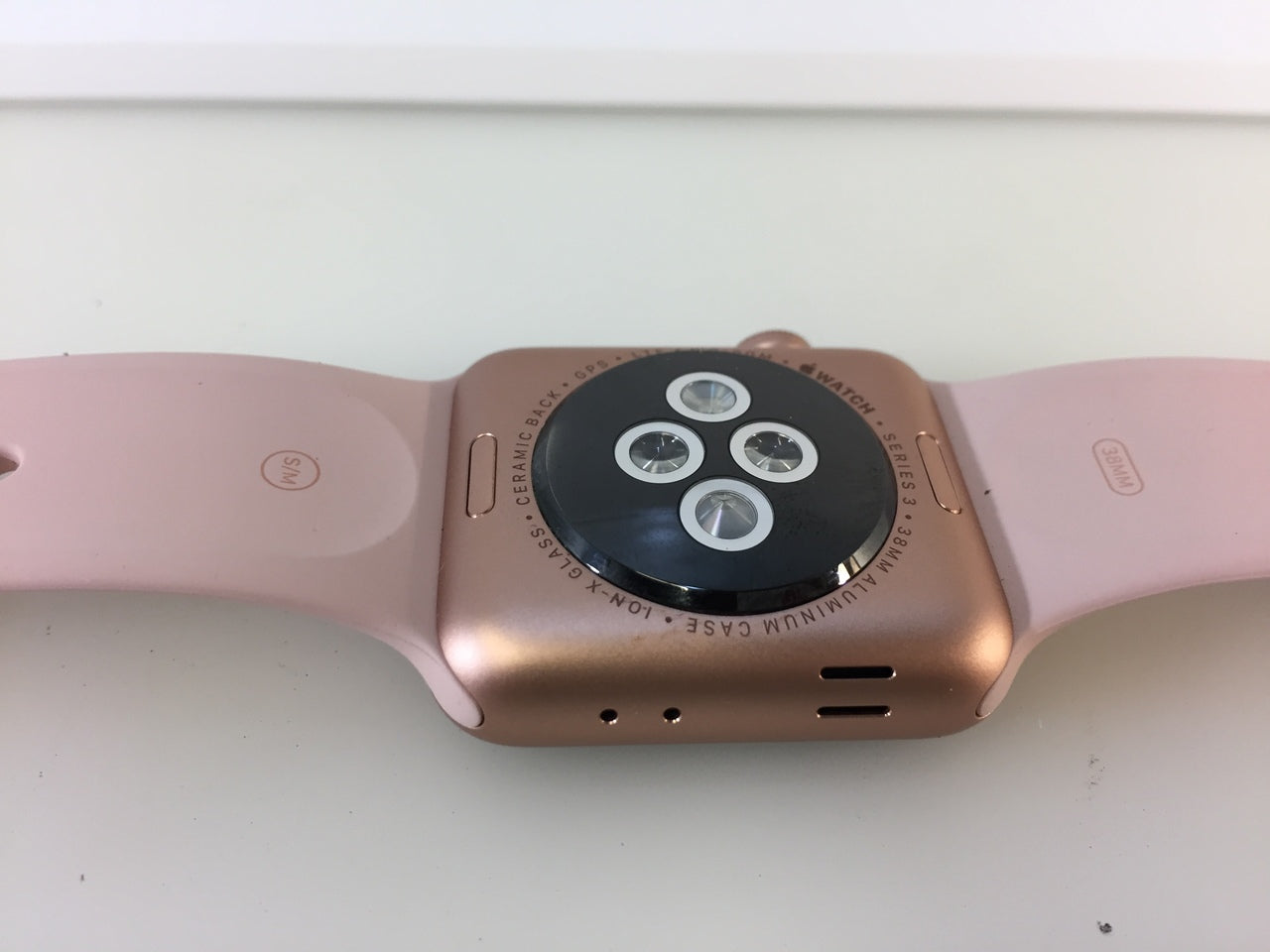 Apple Watch Series 3 38mm Gold Aluminium Case Pink GPS Cellular MQJQ2LL A