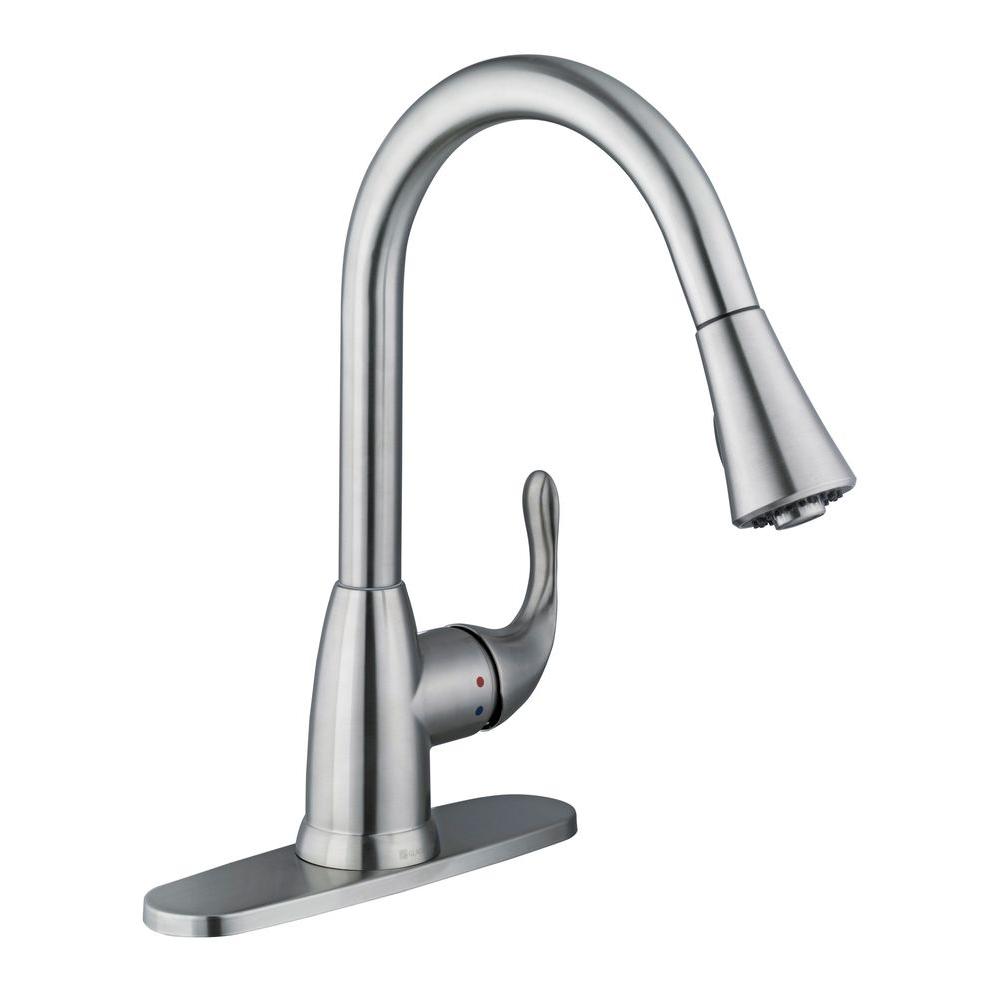Glacier Bay JY5000161 Market 1-Handle Pull-Down Sprayer Kitchen Faucet Nickel