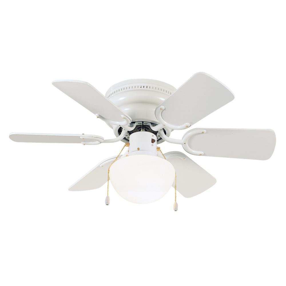 Design House Atrium 30.5 in. Indoor White Hugger Lighted Ceiling Fan 152991