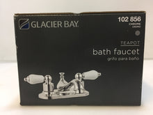 Load image into Gallery viewer, Glacier Bay 67092W-6A01 Teapot 4&quot; Centerset 2-Handle Low-Arc Bath Faucet Chrome
