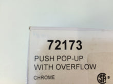 Load image into Gallery viewer, Delta 72173 Push Pop-Up Drain Assembly in Chrome with Overflow Holes
