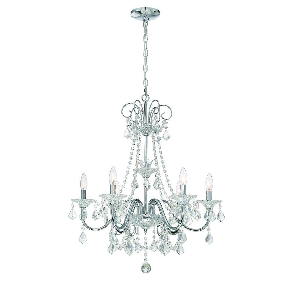 Home Decorators 29360-HBU 6-Light Chrome Crystal Chandelier 1001664597