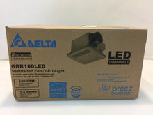 Load image into Gallery viewer, Delta GBR100LED Breez GreenBuilder Series 100 CFM Ceiling Bathroom Exhaust Fan

