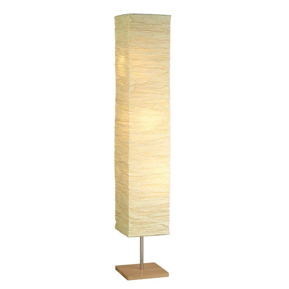 Adesso 8022-12 Dune 58 in. Satin Steel/Natural Wood Floor Lamp
