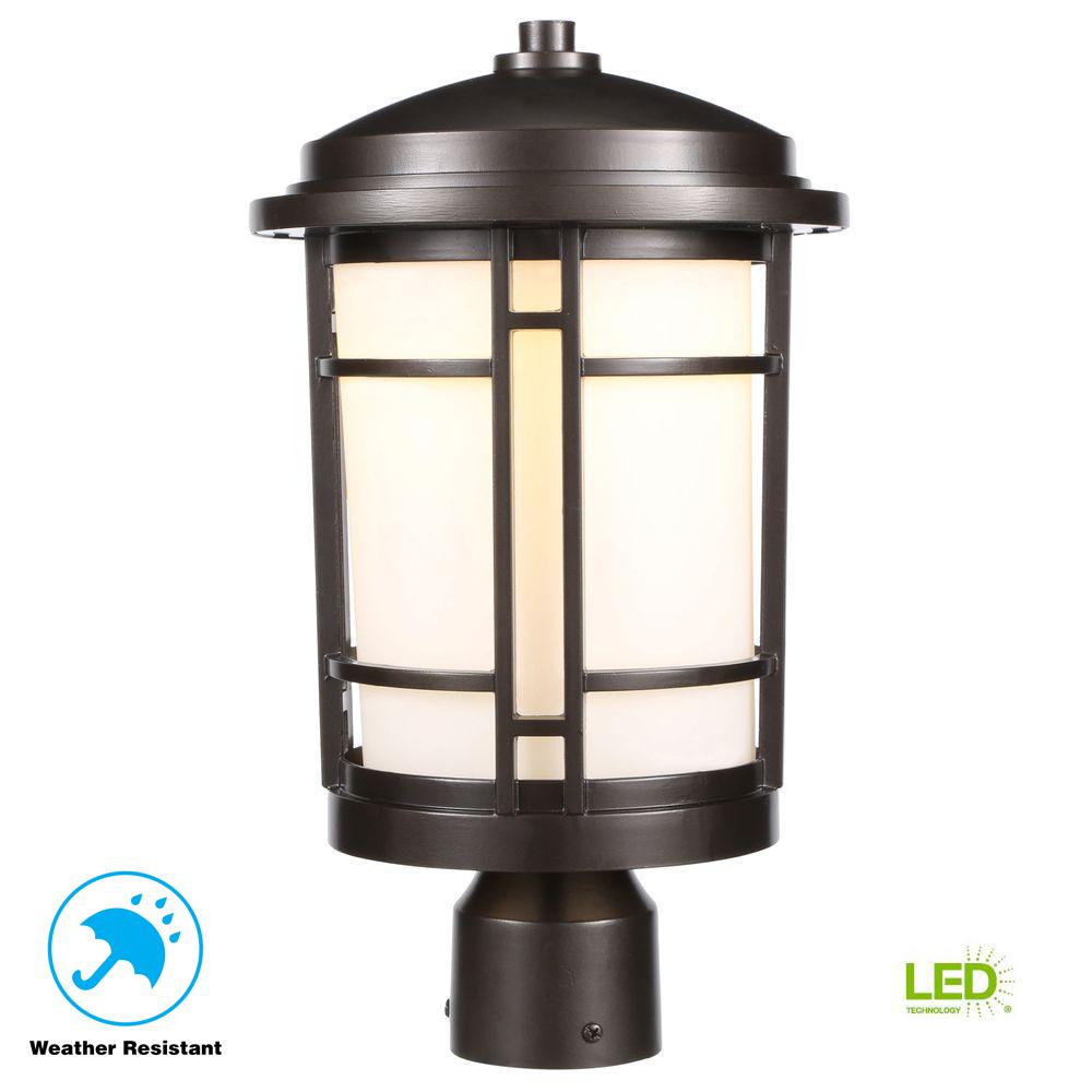 World Imports 9 in. Burnished Bronze Outdoor LED Post Light 9702-21