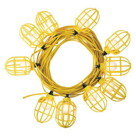 Bergen Industries 100ft 14/2 Flat Wire 10-Lamp Cage Light Stringer YFW100