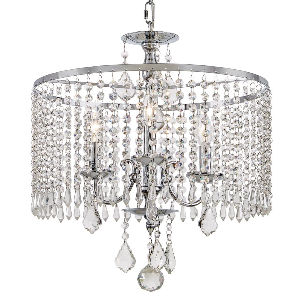 Home Decorators 3-Light Polished Chrome Chandelier K9 Crystal Dangles HD-1145-I