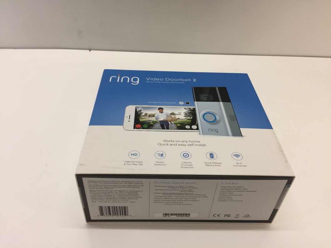 Ring Wireless Video Doorbell 2, 8VR1S70EN0