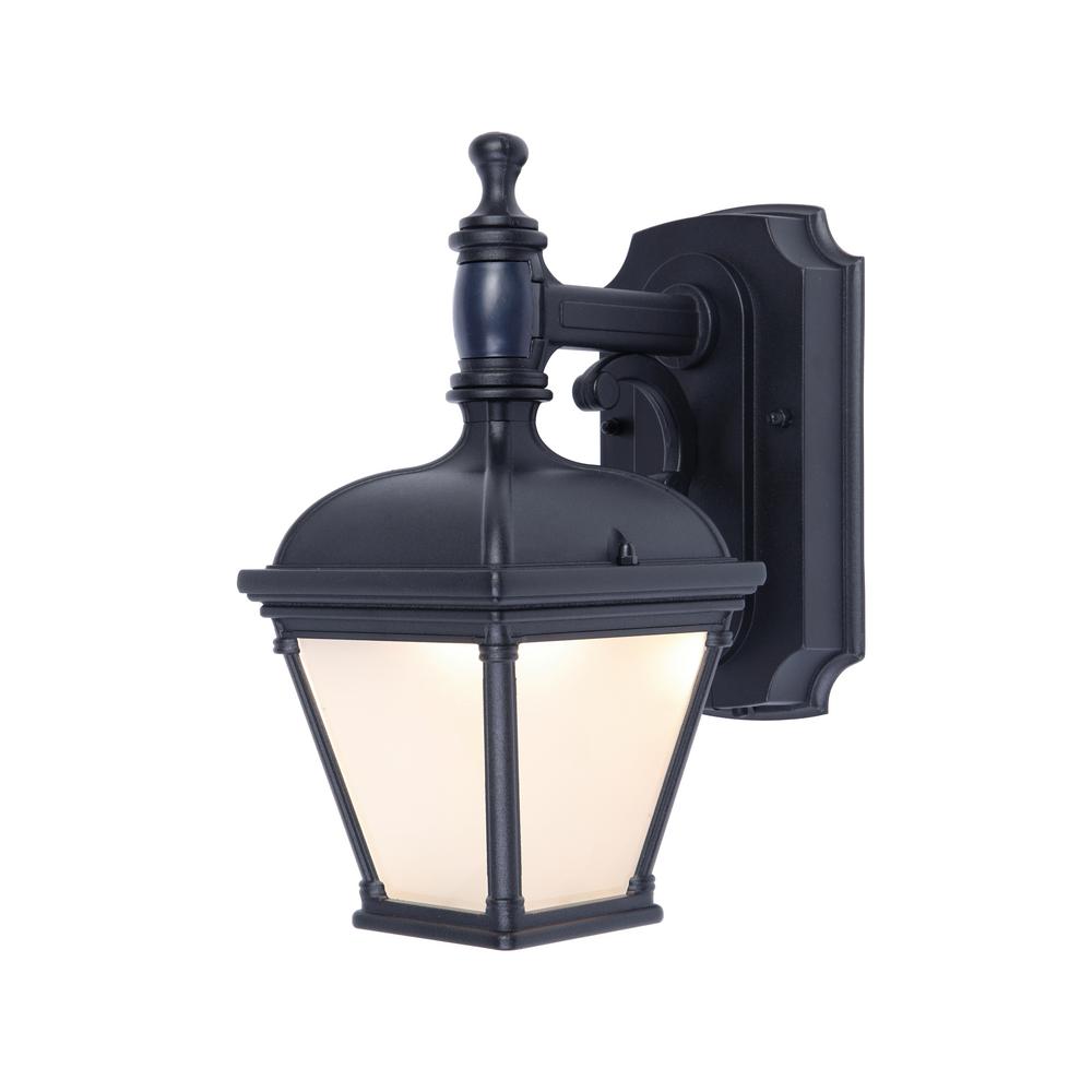 Home Decorators 1-Light Black Motion Activated LED Wall Lantern Sconce 2422-PIR