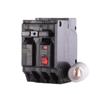 GE 20 Amp Double Pole Ground Fault Breaker with Self-Test THQL2120GFTP