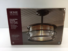 Load image into Gallery viewer, Home Decorators Harbor 1-Light Outdoor Copper Hanging Semi Flush Mount 317839
