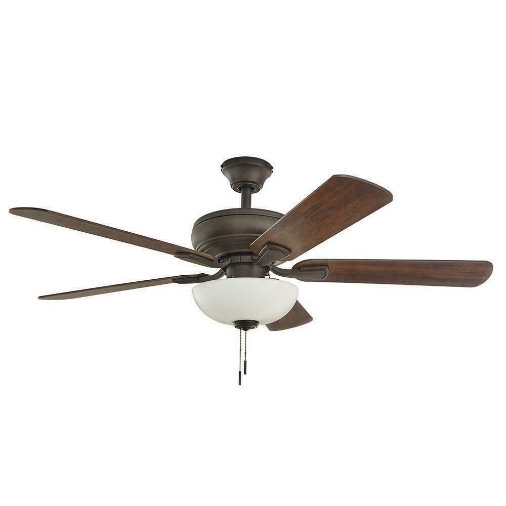 Hampton Bay Rothley II 52 in. Bronze LED Ceiling Fan with Light Kit 52051