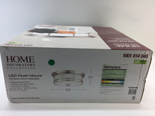 Load image into Gallery viewer, HDC 14&quot; 75W Equivalent Brushed Nickel LED Flushmount Frosted White Glass Shade
