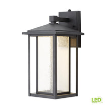 Load image into Gallery viewer, Home Decorators Black Medium Outdoor Seeded Glass Wall Lantern 1002064341
