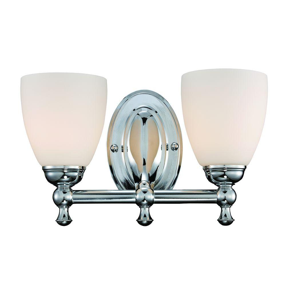 Hampton Bay CP2563 Solomone 2-Light Polished Chrome Vanity Light 1001220857