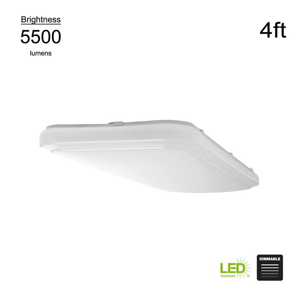 Hampton Bay 4ft x 1.5ft White Rectangular LED Flush Mount Puff Light 54649141