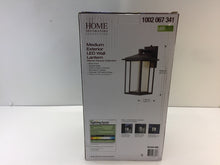 Load image into Gallery viewer, Home Decorators Black Medium Outdoor Seeded Glass Wall Lantern 1002064341
