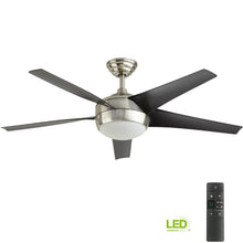 Load image into Gallery viewer, Home Decorators Windward IV 52 in. LED Indoor Brushed Nickel Ceiling Fan 26663
