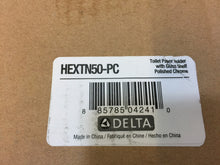 Load image into Gallery viewer, Delta HEXTN50-PC Toilet Paper Holder with Glass Shelf in Polished Chrome
