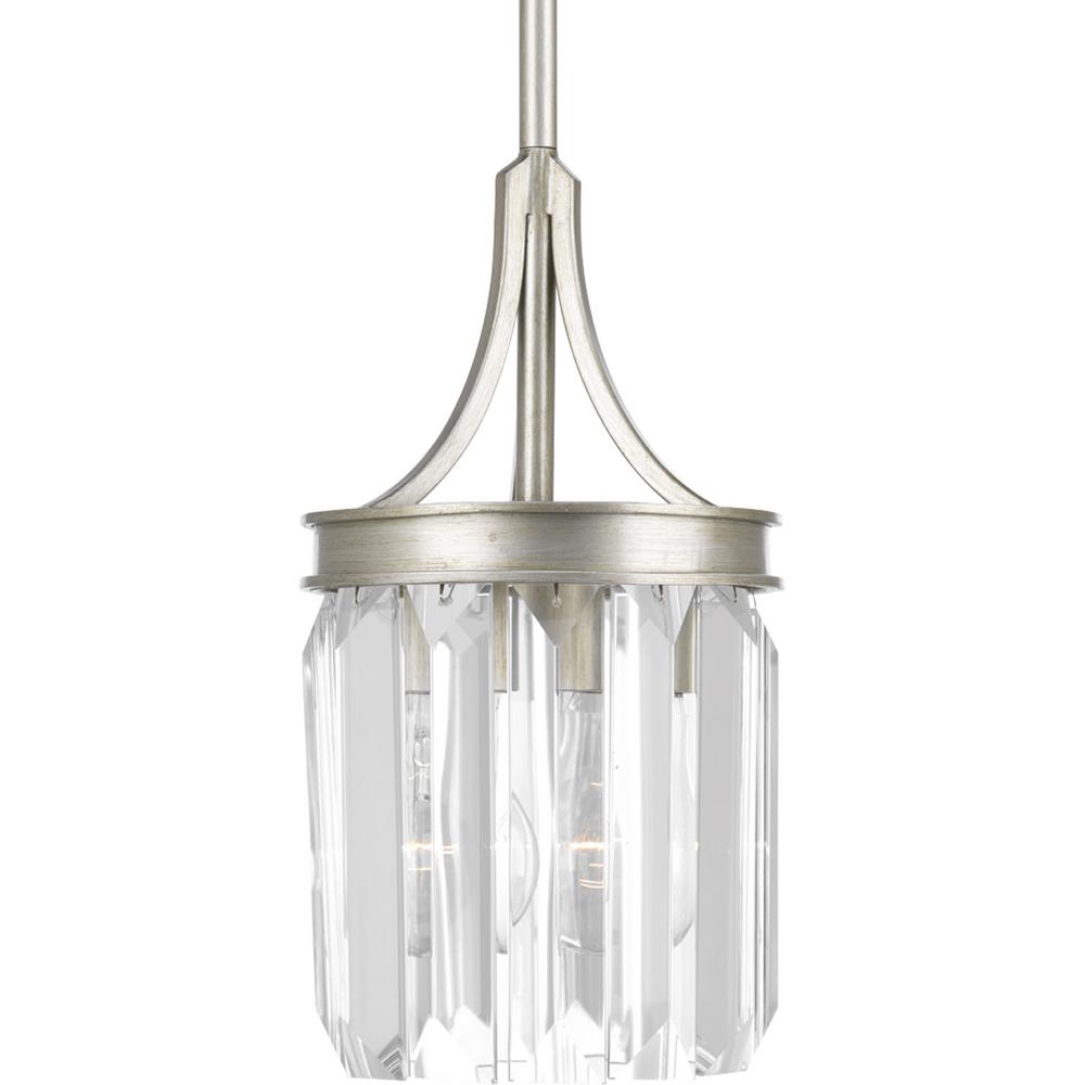 Progress Lighting Glimmer 1-Light Silver Ridge Mini Pendant P5320-134