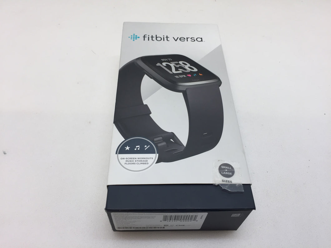 Fitbit FB504GMBK Versa Fitness Watch, Black Aluminum