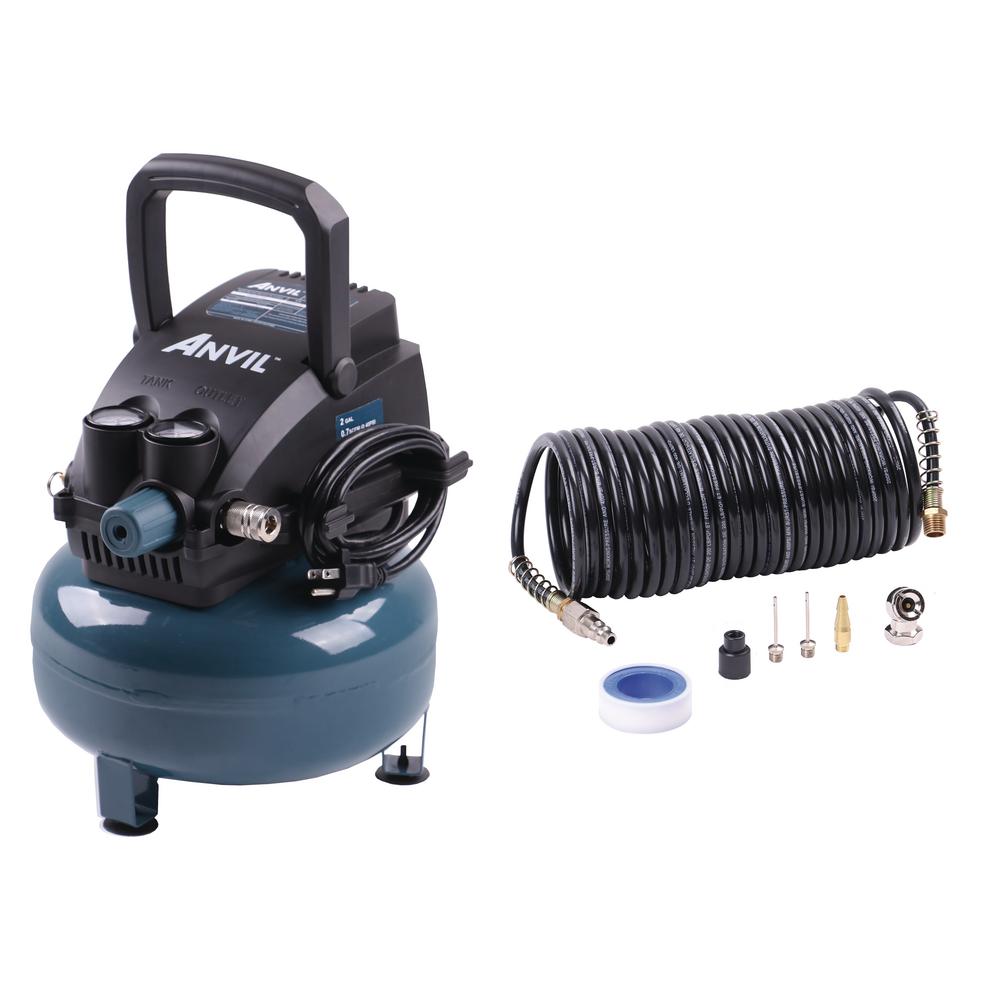 ANVIL 0110247A 2G Pancake Air Compressor with 7-Piece Accessories Kit 1002714647