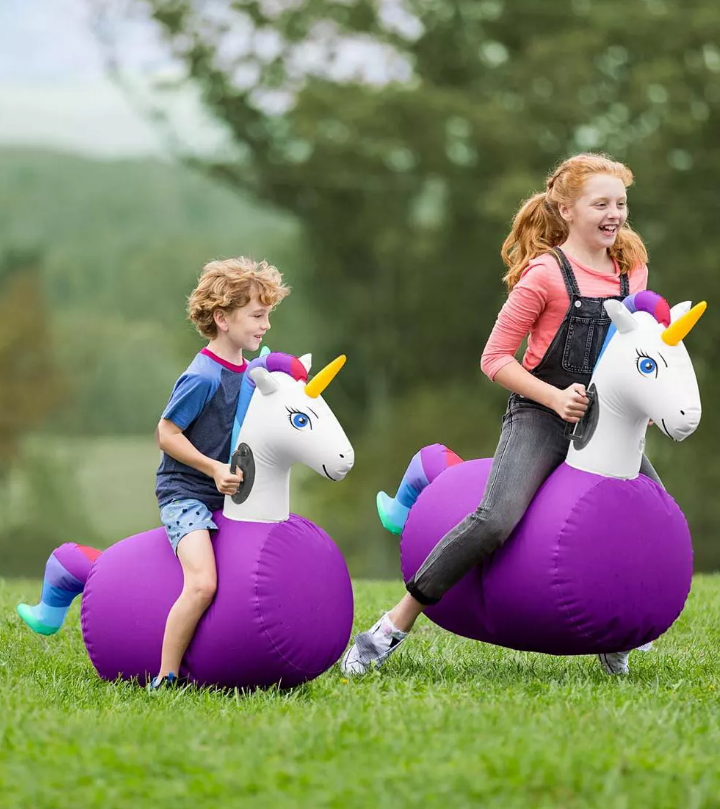 HearhSong Inflatable Ride-On Hop ‘n Go Unicorns, Set of Two - 733649