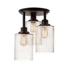 Load image into Gallery viewer, Globe Electric Annecy 3-Light Oil Rubbed Bronze Semi-Flush Mount Light 65904
