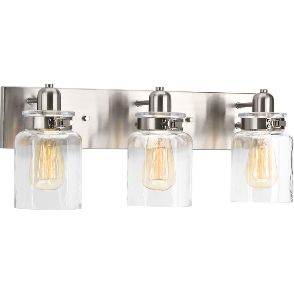 Progress Lighting Calhoun 3-Light Brushed Nickel Bath Vanity Light P300047-009