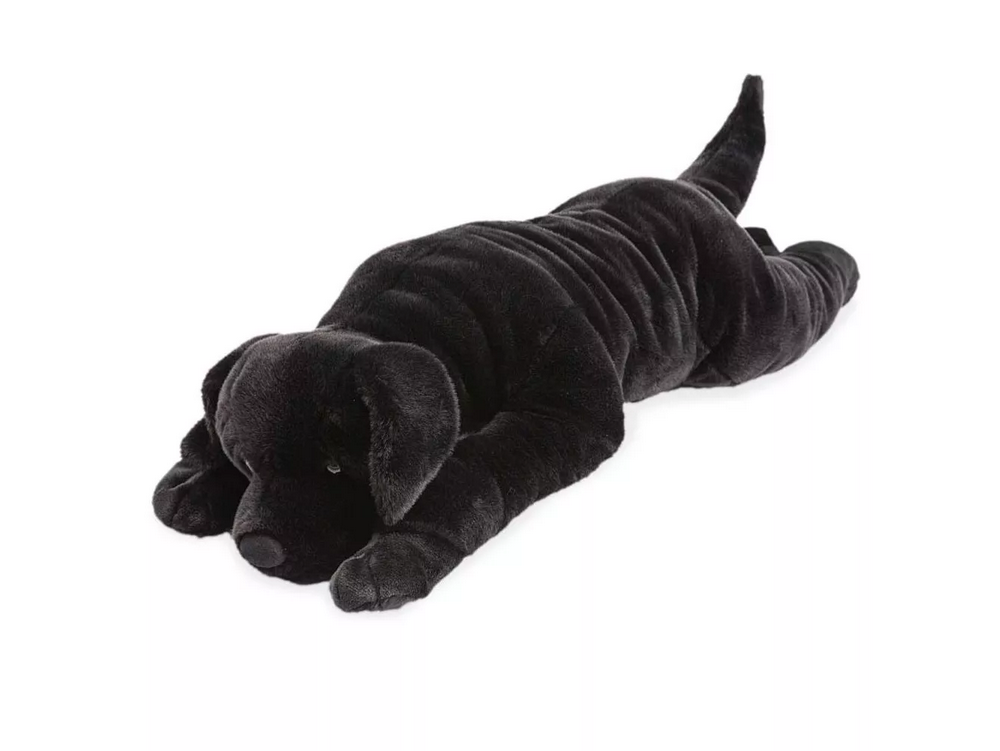 Plow & Hearth Labrador Retriever Plush Cuddle Animal Body Pillow - Black 34096BK