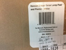 Load image into Gallery viewer, Sun-Ray J &amp; J Global Hannah Two Head Solar Lamp Post and Planter 302015

