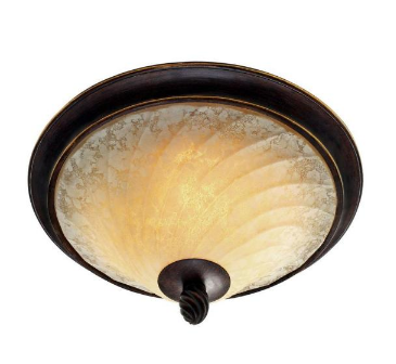 Golden Lighting Torbellino 2-Light Cordoban Bronze Flush Mount 106FMMPCDB