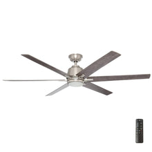 Load image into Gallery viewer, Home Decorators Kensgrove 64 in. LED Brushed Nickel Ceiling Fan YG493B-BN
