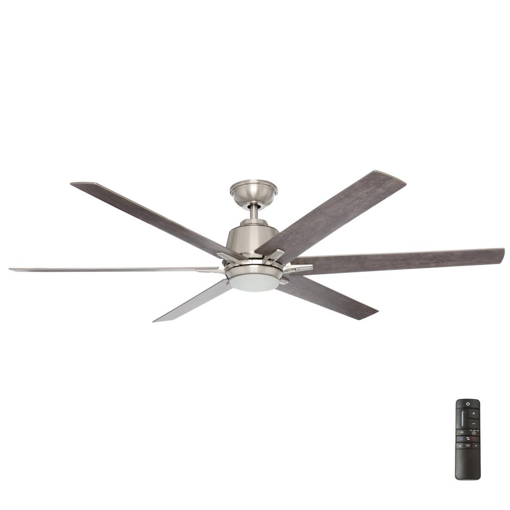 Home Decorators Kensgrove 64 in. LED Brushed Nickel Ceiling Fan YG493B-BN
