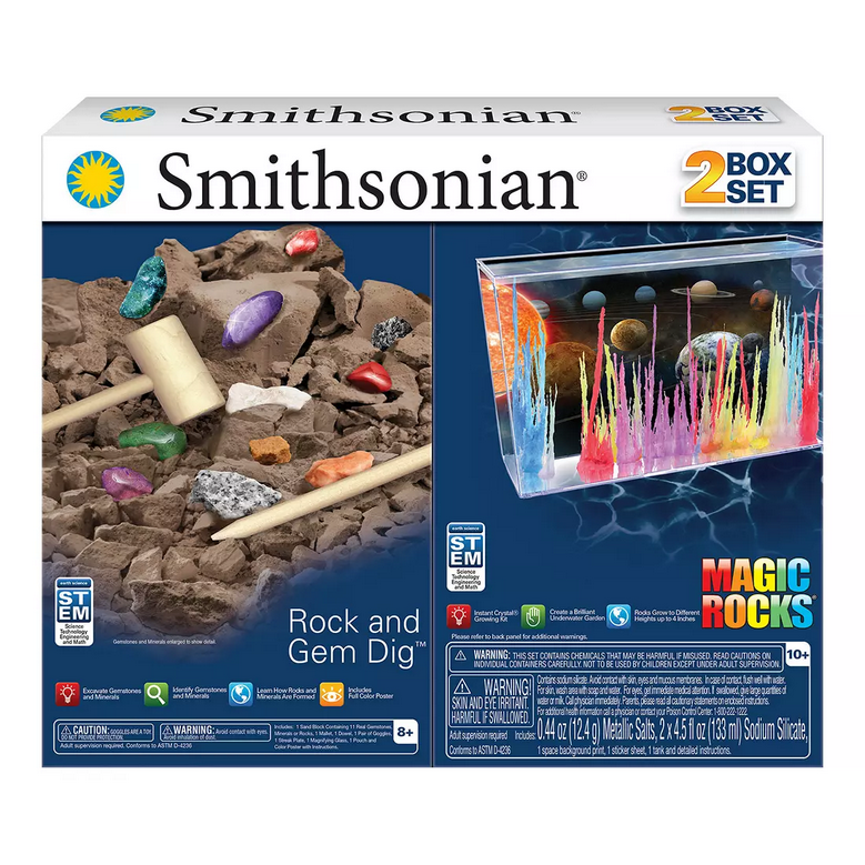 Smithsonian Science Kits Rock and Gem Dig and Magic Rocks (2 Box Set)