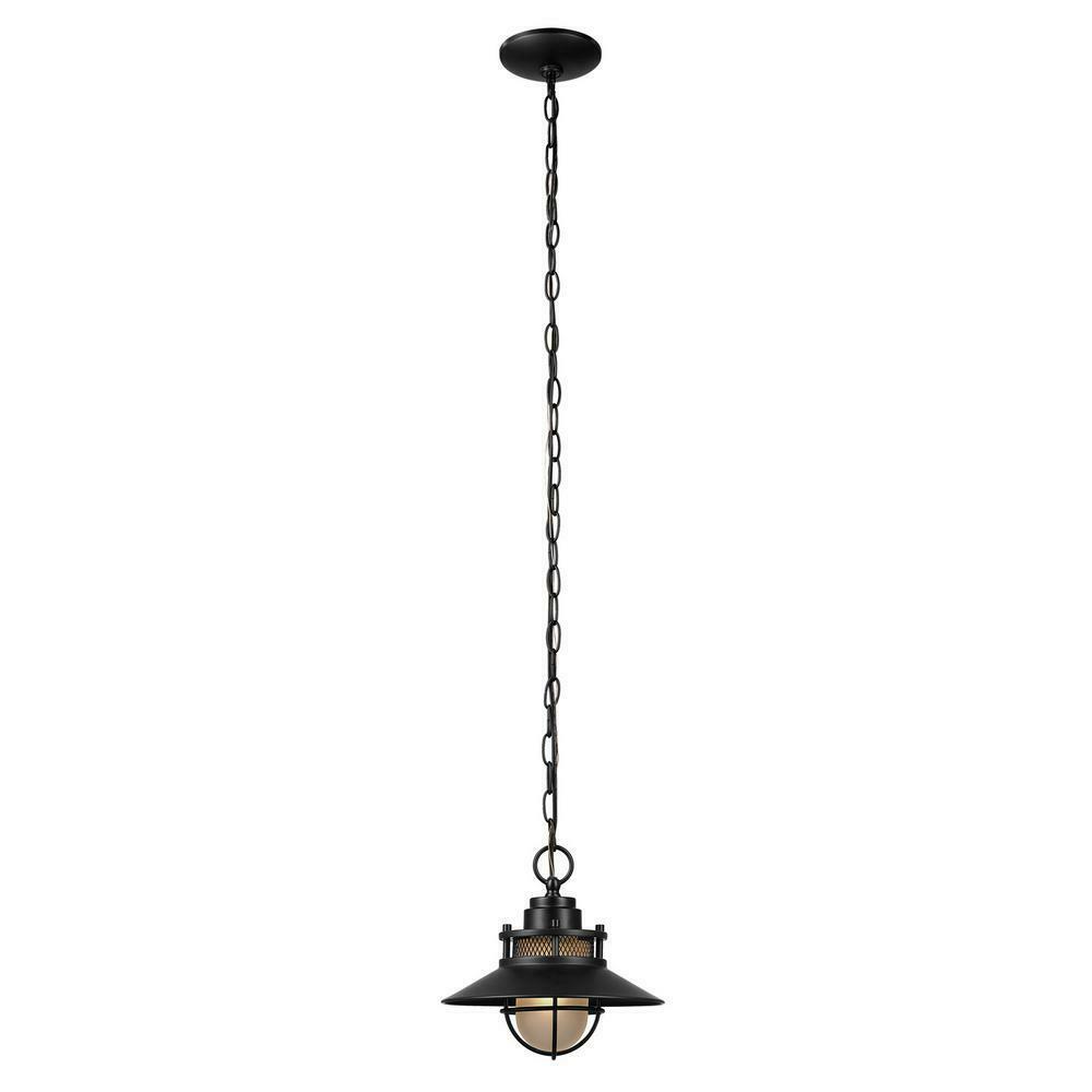 Globe Electric Liam Matte Black Hanging Outdoor Pendant 44166