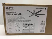 Load image into Gallery viewer, Home Decorators Kensgrove 64 in. LED Brushed Nickel Ceiling Fan YG493B-BN
