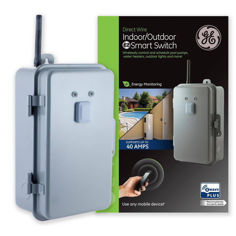 GE Z-Wave Plus Direct Wire Indoor/Outdoor Lighting Control Smart Switch ZW4007
