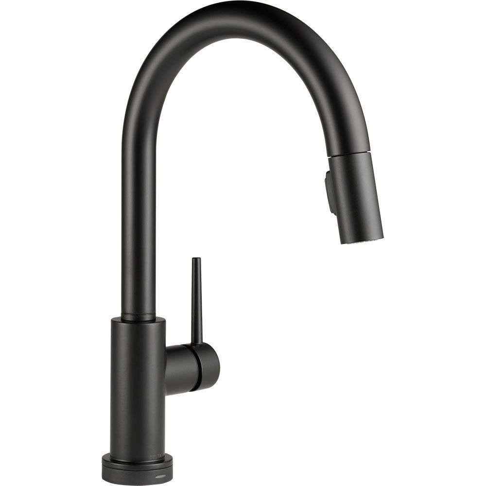 Delta 9159T-BL-DST Trinsic 1-Handle Pull-Down Touch Kitchen Faucet Matte Black