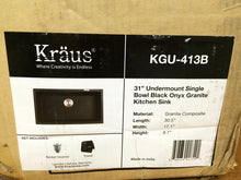 Load image into Gallery viewer, KRAUS KGU-413B Undermount Granite Composite 32&quot; Single Basin Kitchen Sink Black
