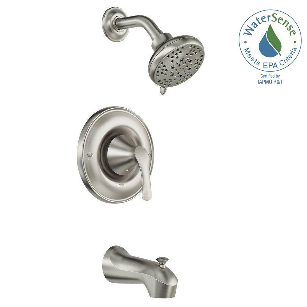 Moen Darcy 82550SRN 1-Handle 5-Spray Tub Shower Faucet w/ Valve Brushed Nickel