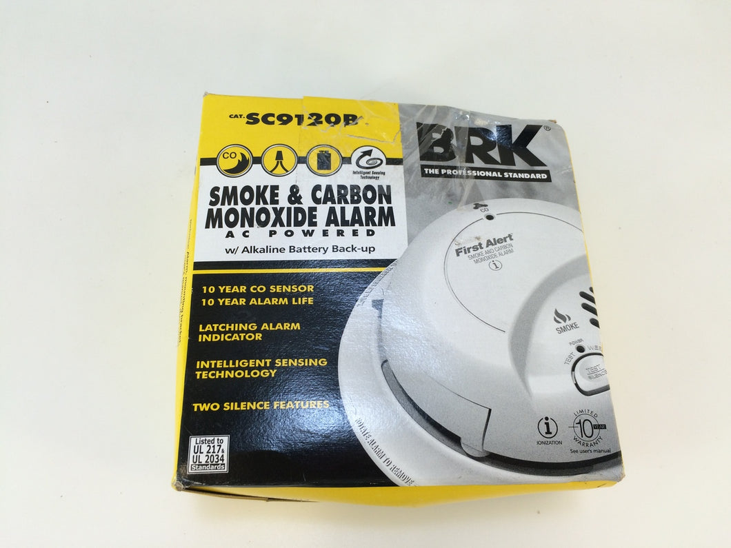 BRK SC9120B Hardwired Interconnected Smoke and CO Alarm with Battery Backup