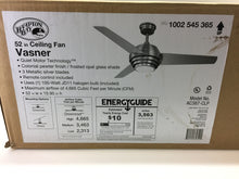 Load image into Gallery viewer, Hampton Bay Vasner 52&quot; Indoor Colonial Pewter Ceiling Fan with Remote AC387-CLP
