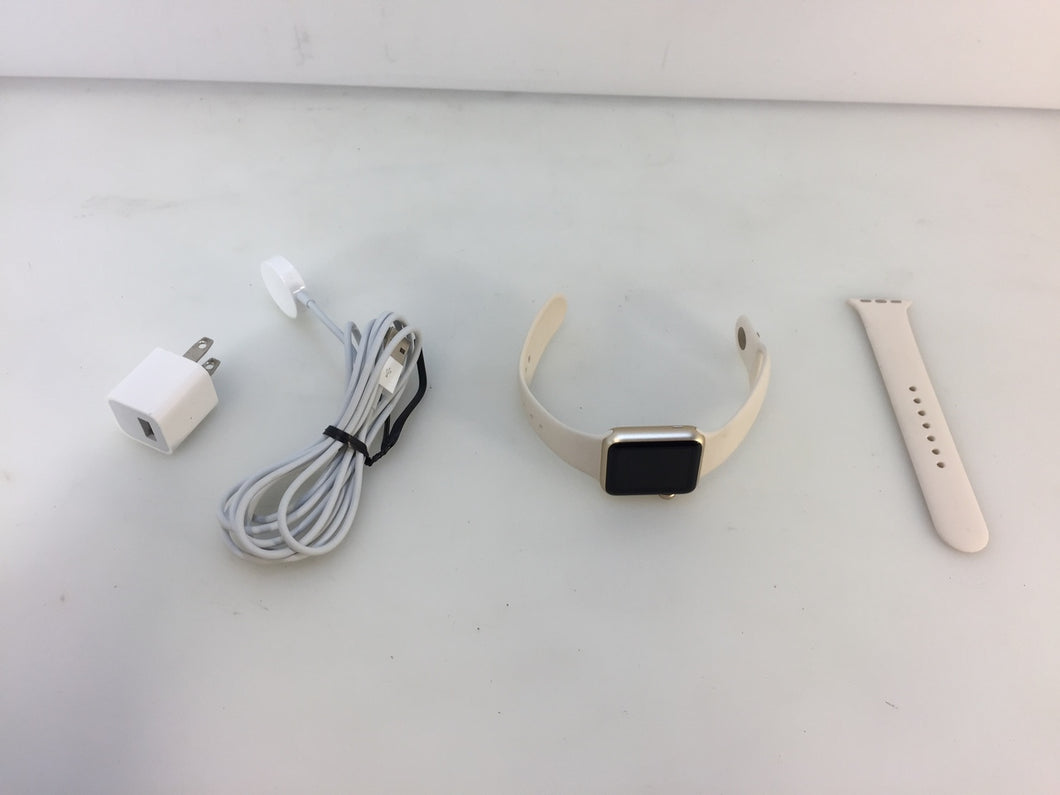 Apple Watch Series 1 MQ102LL/A 38mm Gold Aluminum Case White Sport Band