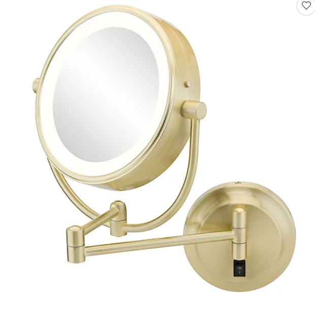 Kimball & Young NeoModern 1x/5x Round Magnifying Mountable Mirror Brushed Brass