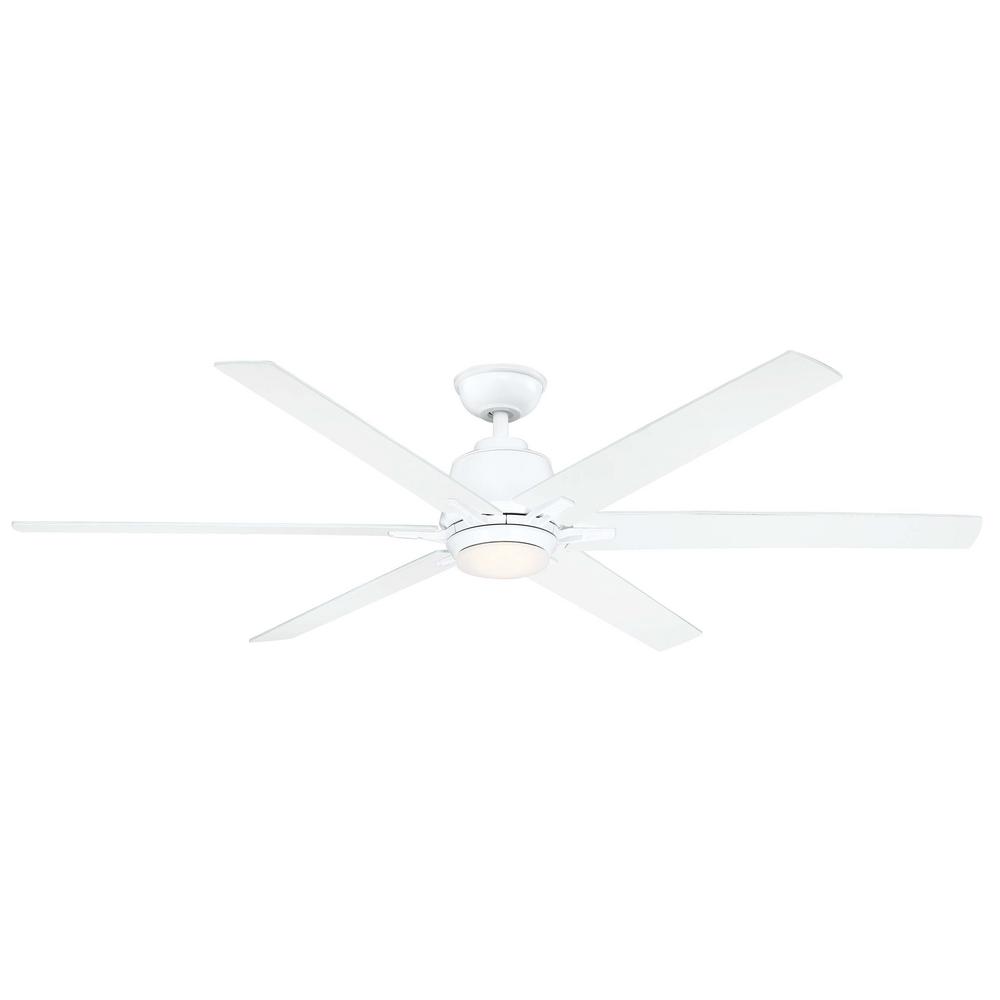 Home Decorators Kensgrove 64 in. LED White Ceiling Fan With Remote YG493B-WH
